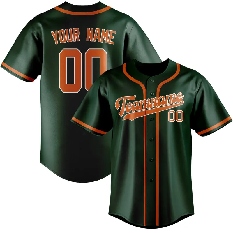 Custom Green Orange Baseball Jersey made by Tailorly
