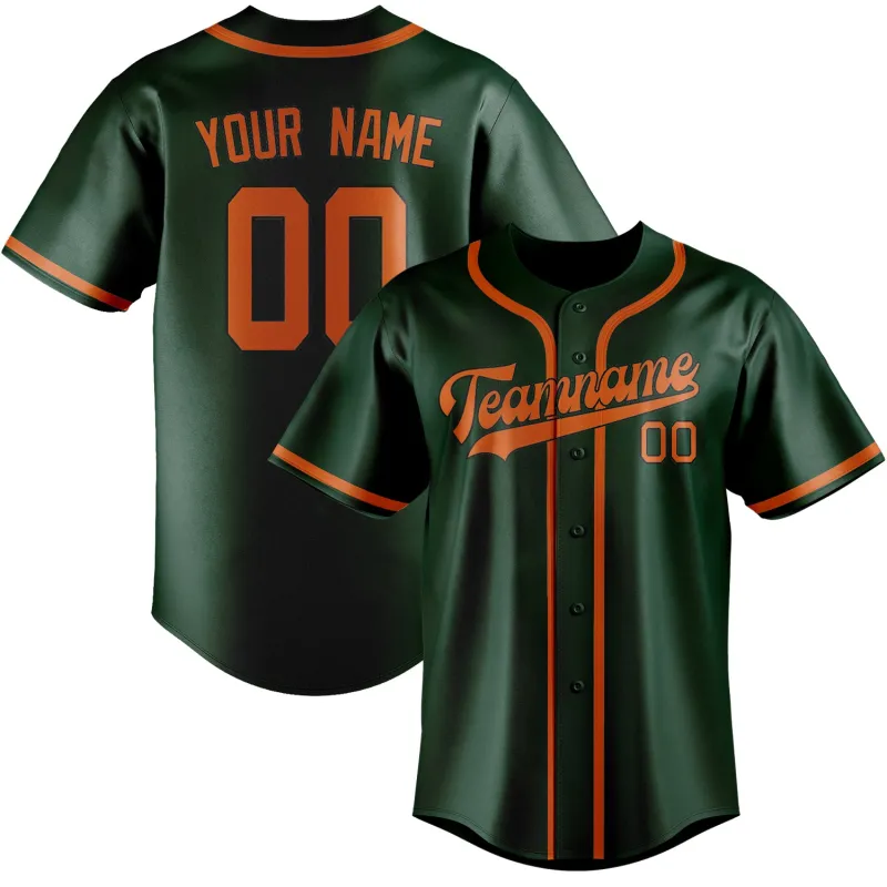 Custom Green Orange Baseball Jersey made by Tailorly