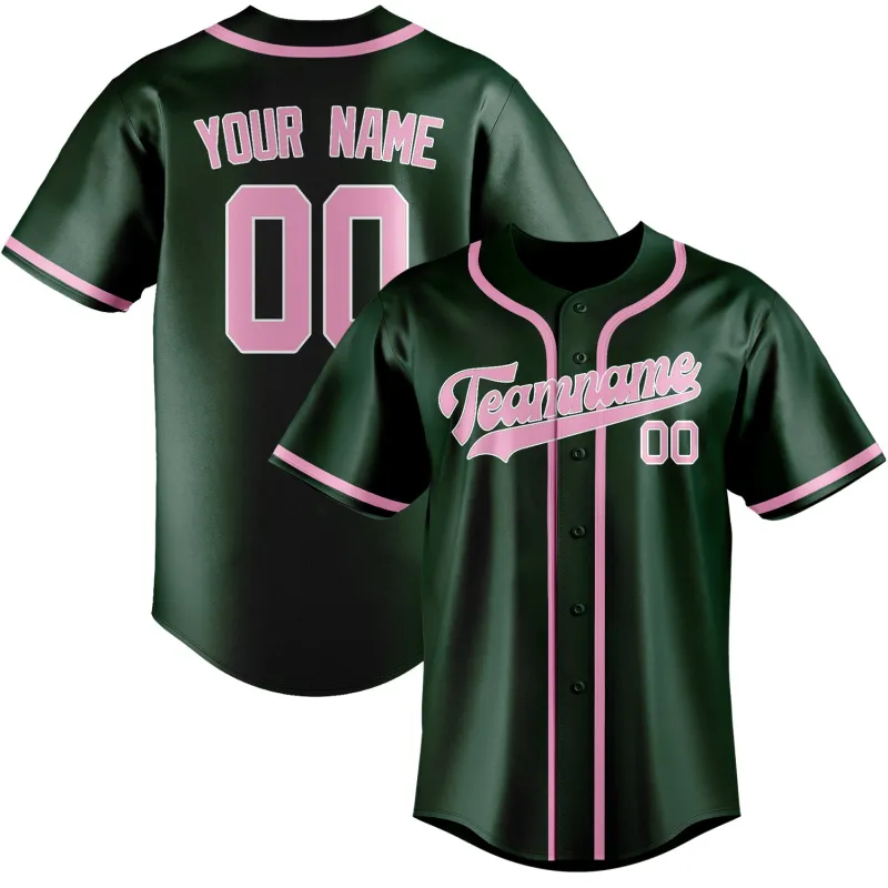 Custom Green Light Pink Baseball Jersey made by Tailorly