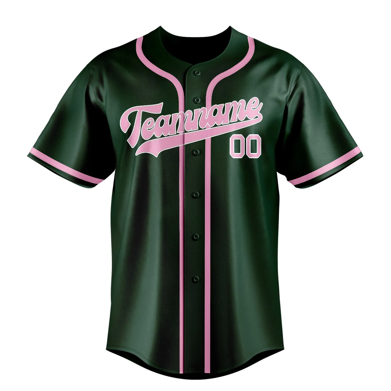 Custom Green Light Pink Baseball Jersey sold by Tailorly product image thumbnail 2