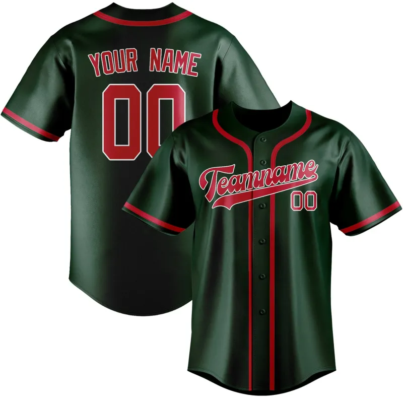 Custom Green Red Baseball Jersey made by Tailorly