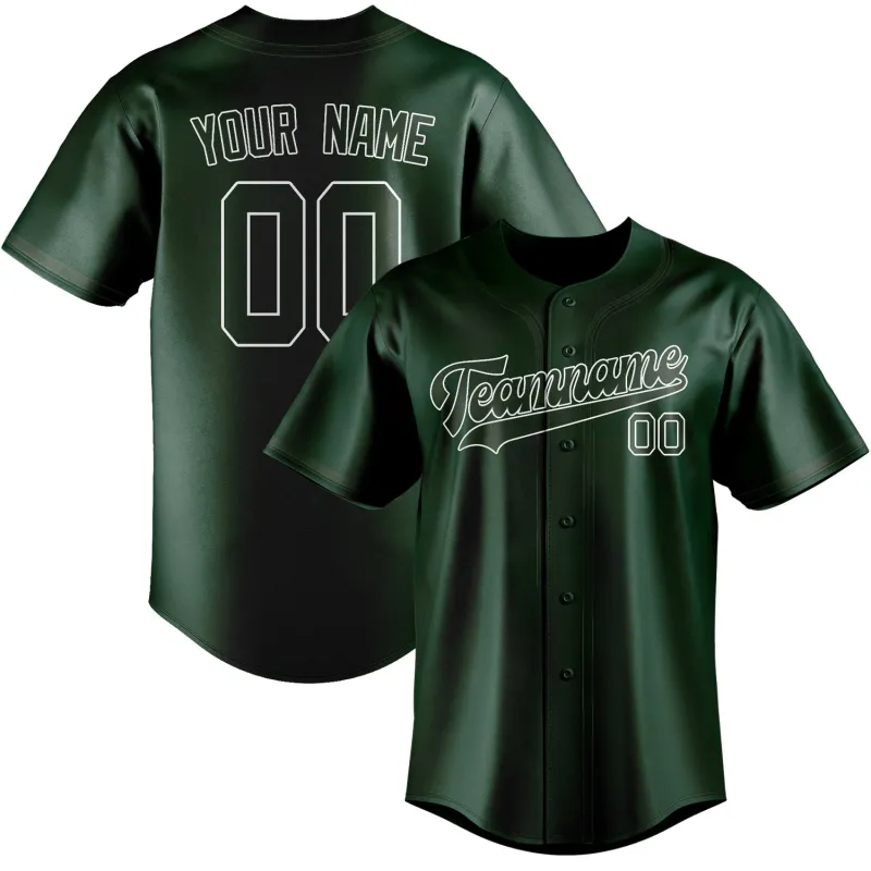 Custom Green Dark Green Baseball Jersey made by Tailorly