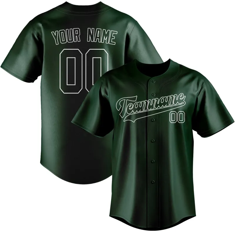 Custom Green White Baseball Jersey made by Tailorly