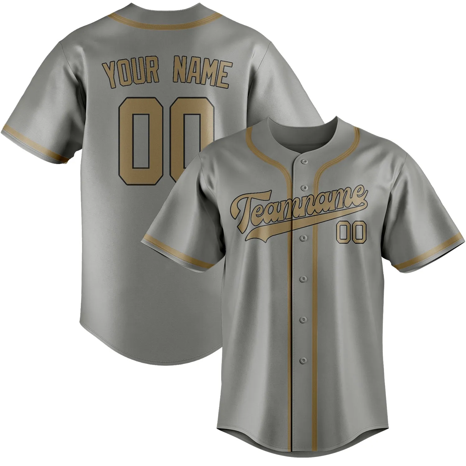 Custom Gray Light Khaki Baseball Jersey sold by Tailorly