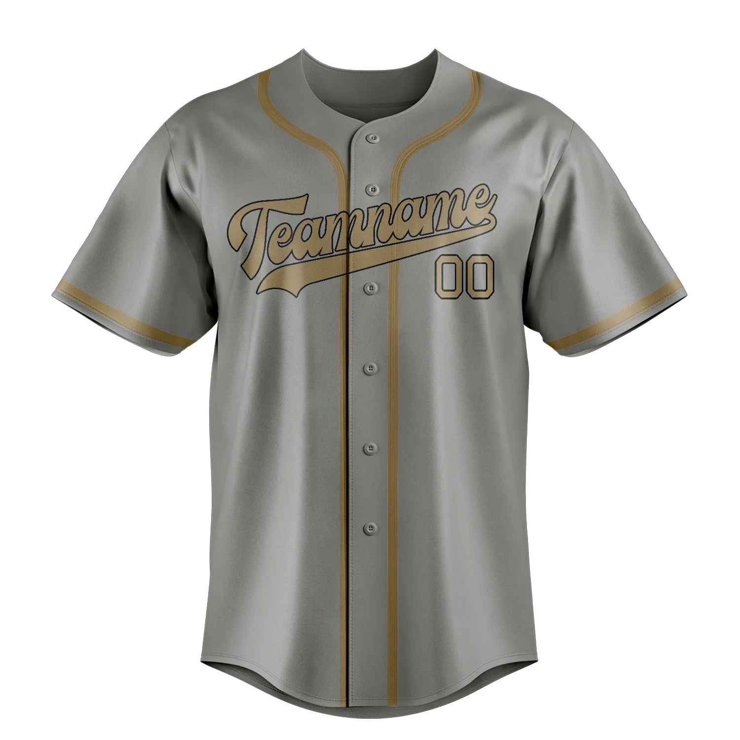 Custom Gray Light Khaki Baseball Jersey sold by Tailorly product image thumbnail 2