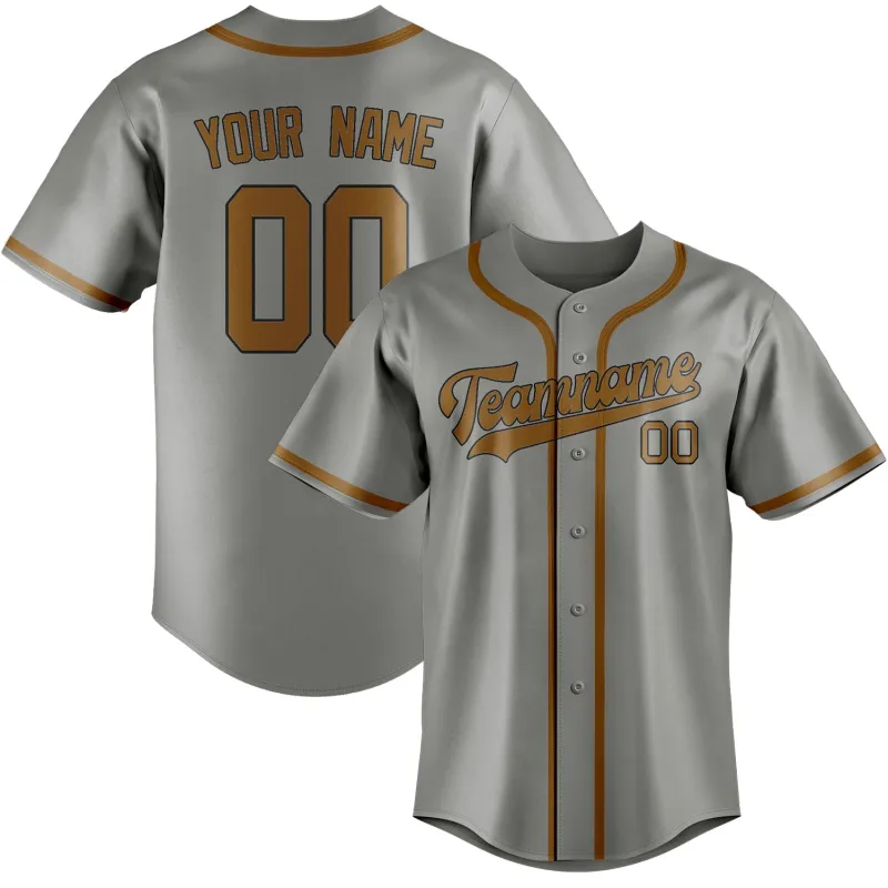 Custom Gray Khaki Baseball Jersey made by Tailorly