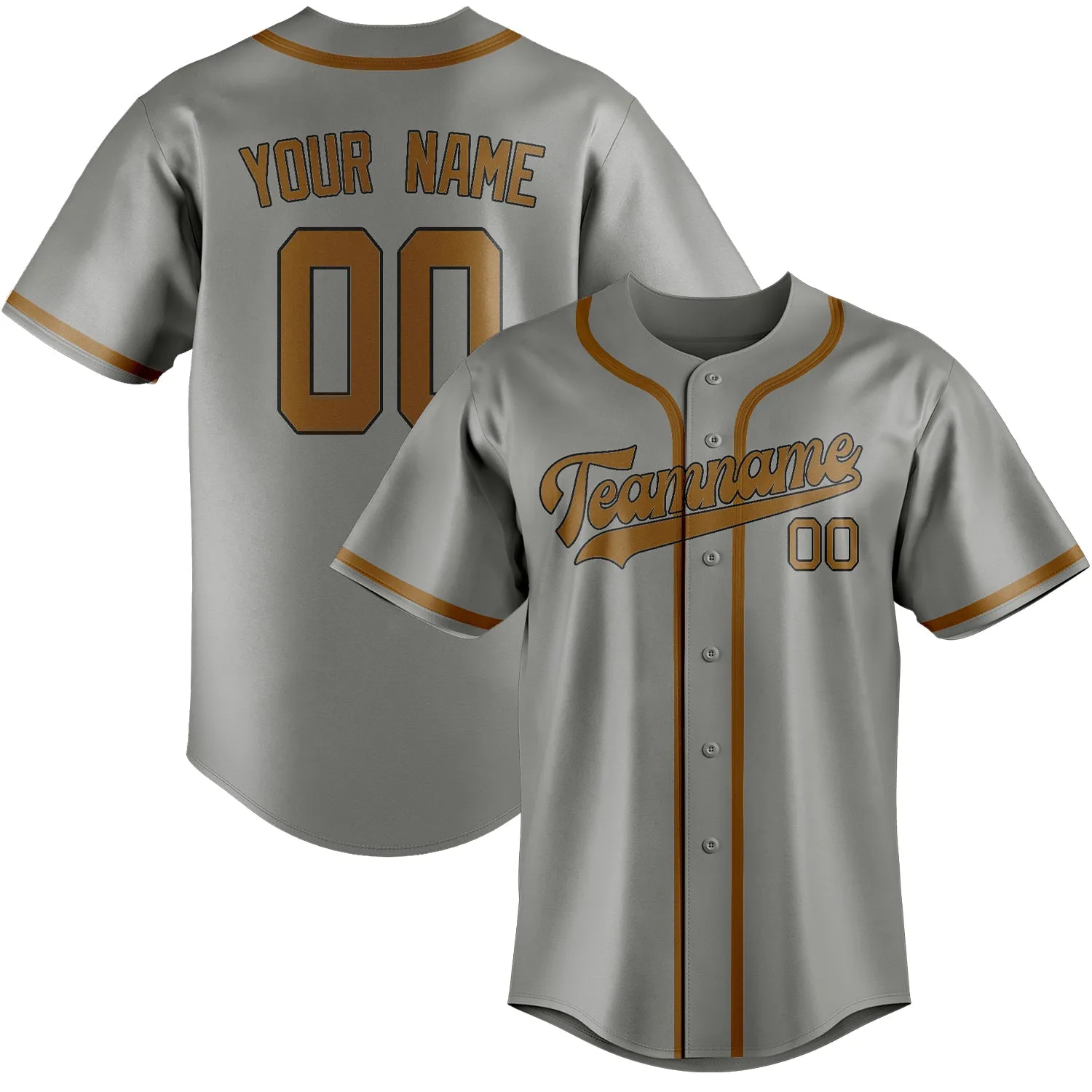 Custom Gray Khaki Baseball Jersey sold by Tailorly