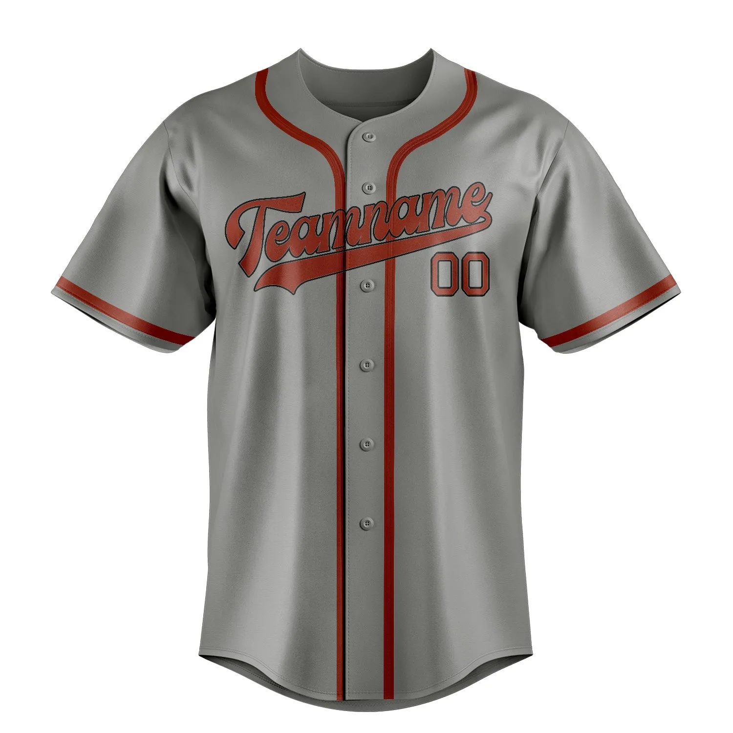 Custom Gray Coral Red Baseball Jersey sold by Tailorly product image thumbnail 2