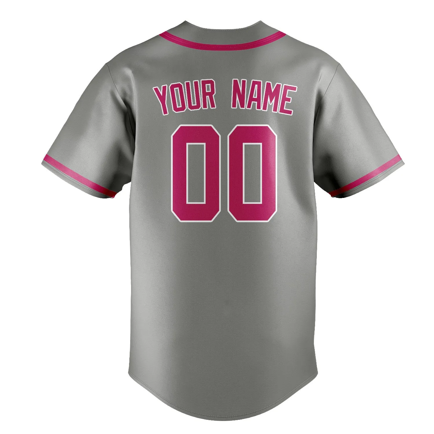 Custom Gray Pink Baseball Jersey sold by Tailorly product image thumbnail 3
