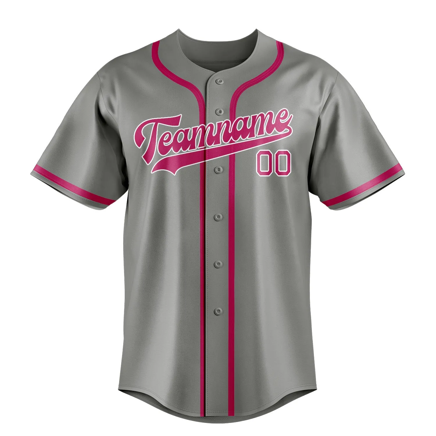 Custom Gray Pink Baseball Jersey sold by Tailorly product image thumbnail 2