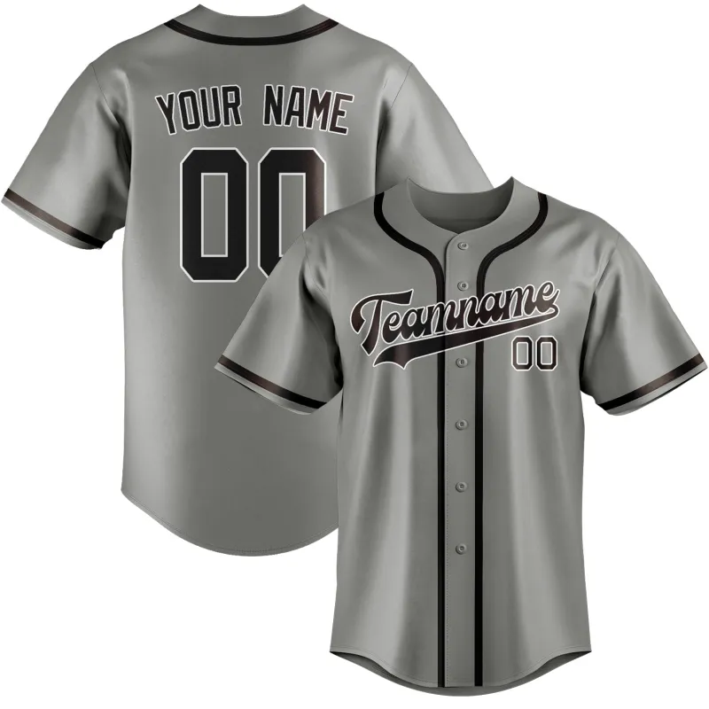 Custom Gray Brown Baseball Jersey made by Tailorly