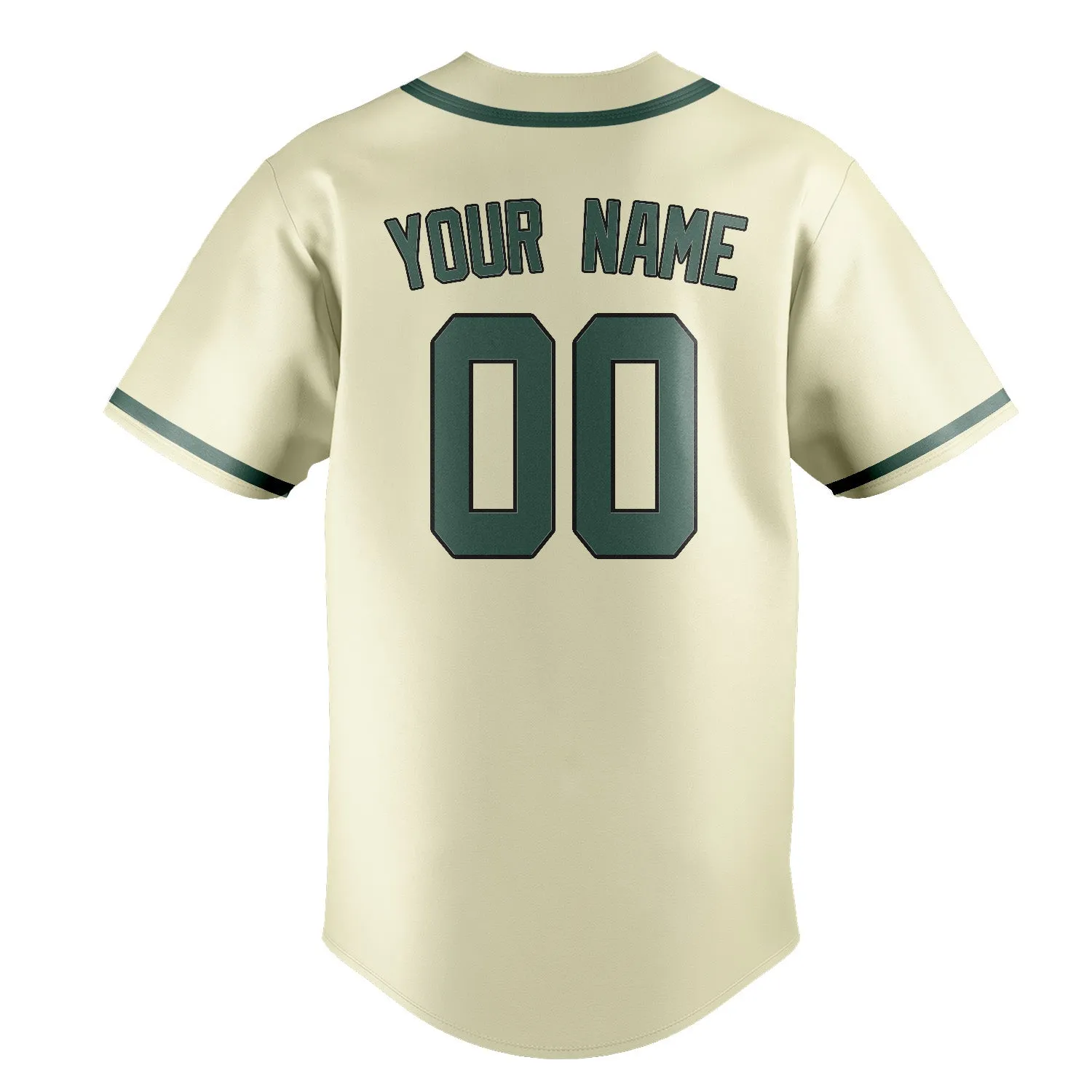 Custom Cream Blue Green Baseball Jersey sold by Tailorly product image thumbnail 3