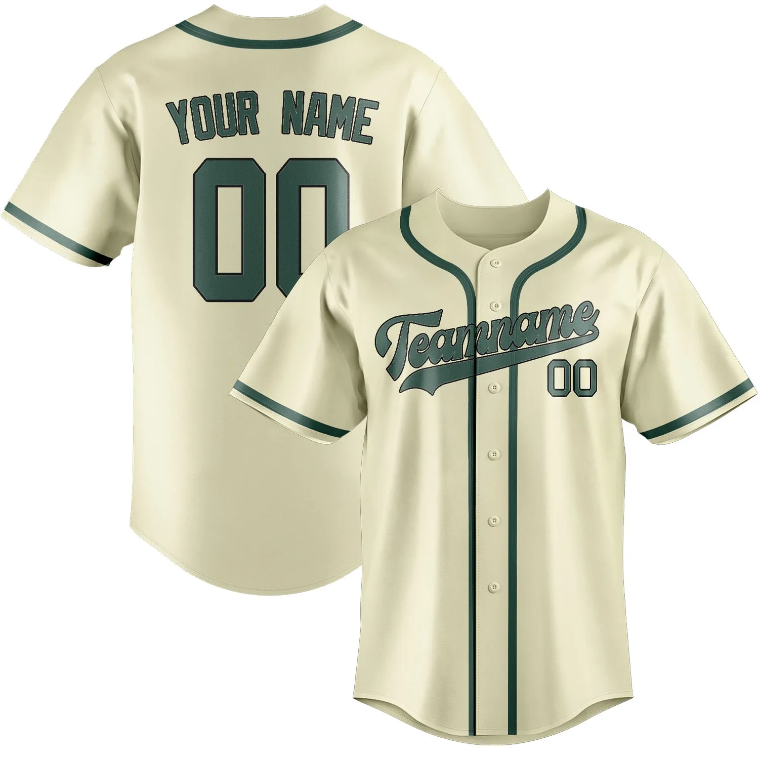 Custom Cream Blue Green Baseball Jersey sold by Tailorly