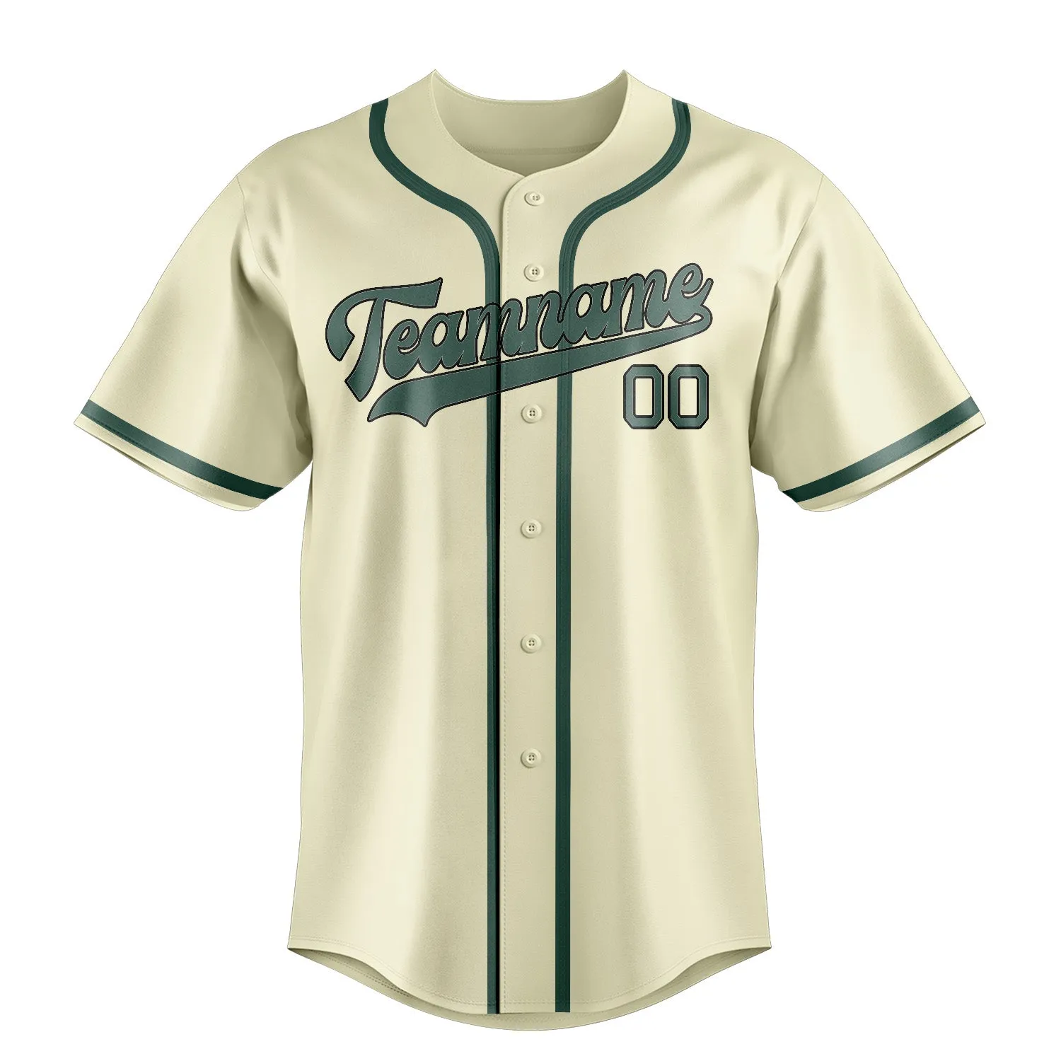 Custom Cream Blue Green Baseball Jersey sold by Tailorly product image thumbnail 2