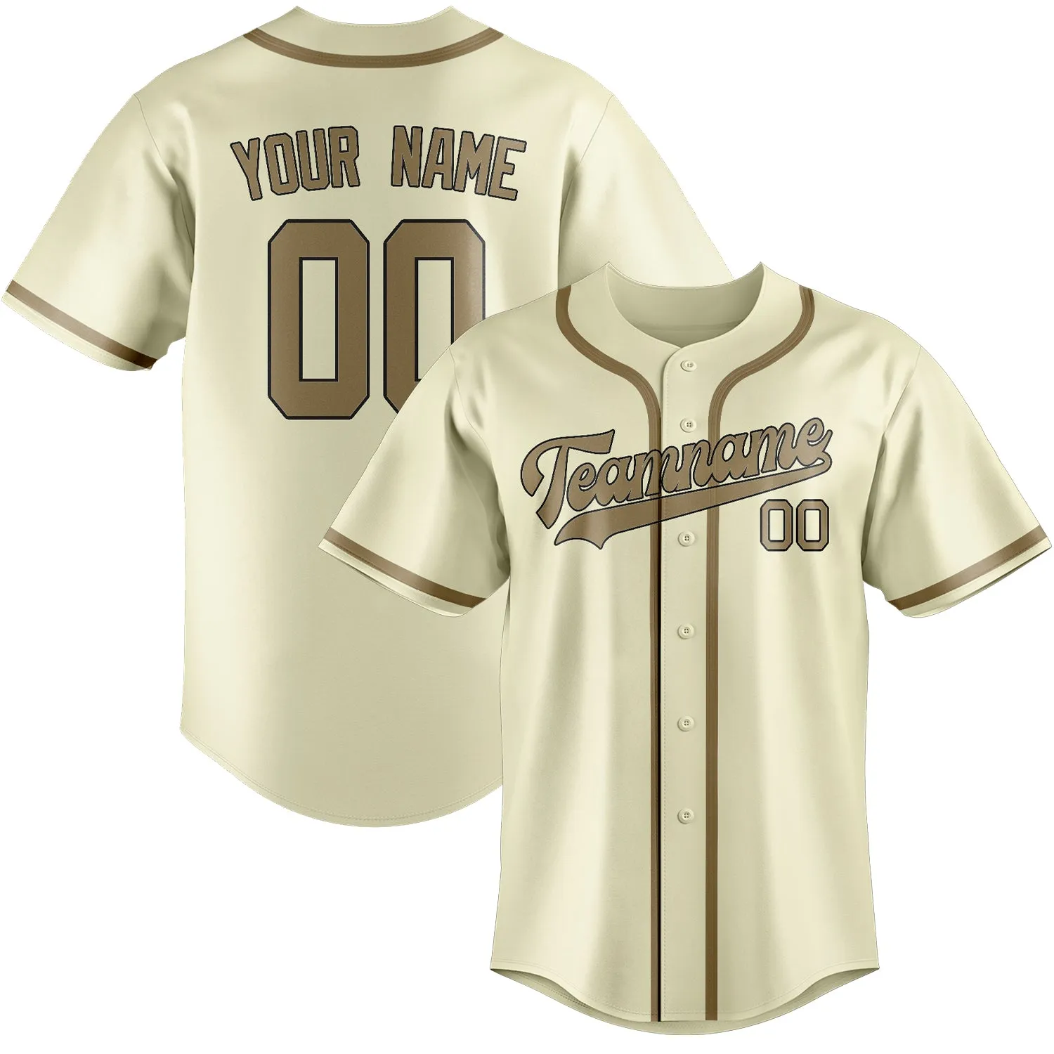 Custom Cream Light Khaki Baseball Jersey sold by Tailorly