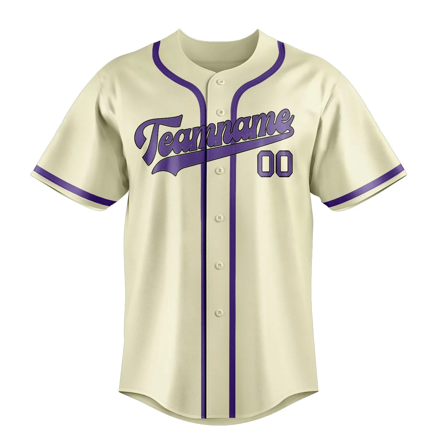Custom Cream Light Purple Baseball Jersey sold by Tailorly product image thumbnail 2