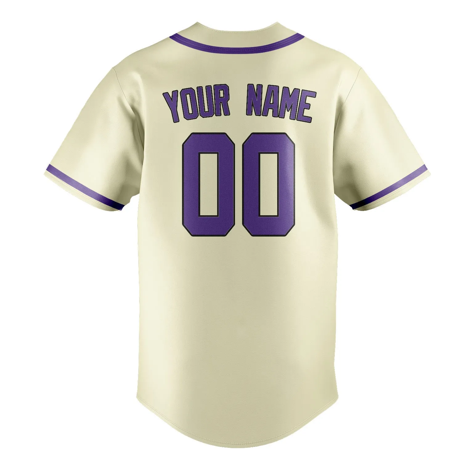 Custom Cream Light Purple Baseball Jersey sold by Tailorly product image thumbnail 3
