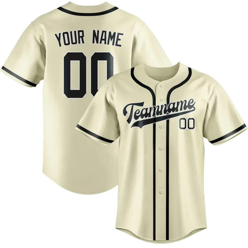 Custom Cream Dark Grey Baseball Jersey made by Tailorly