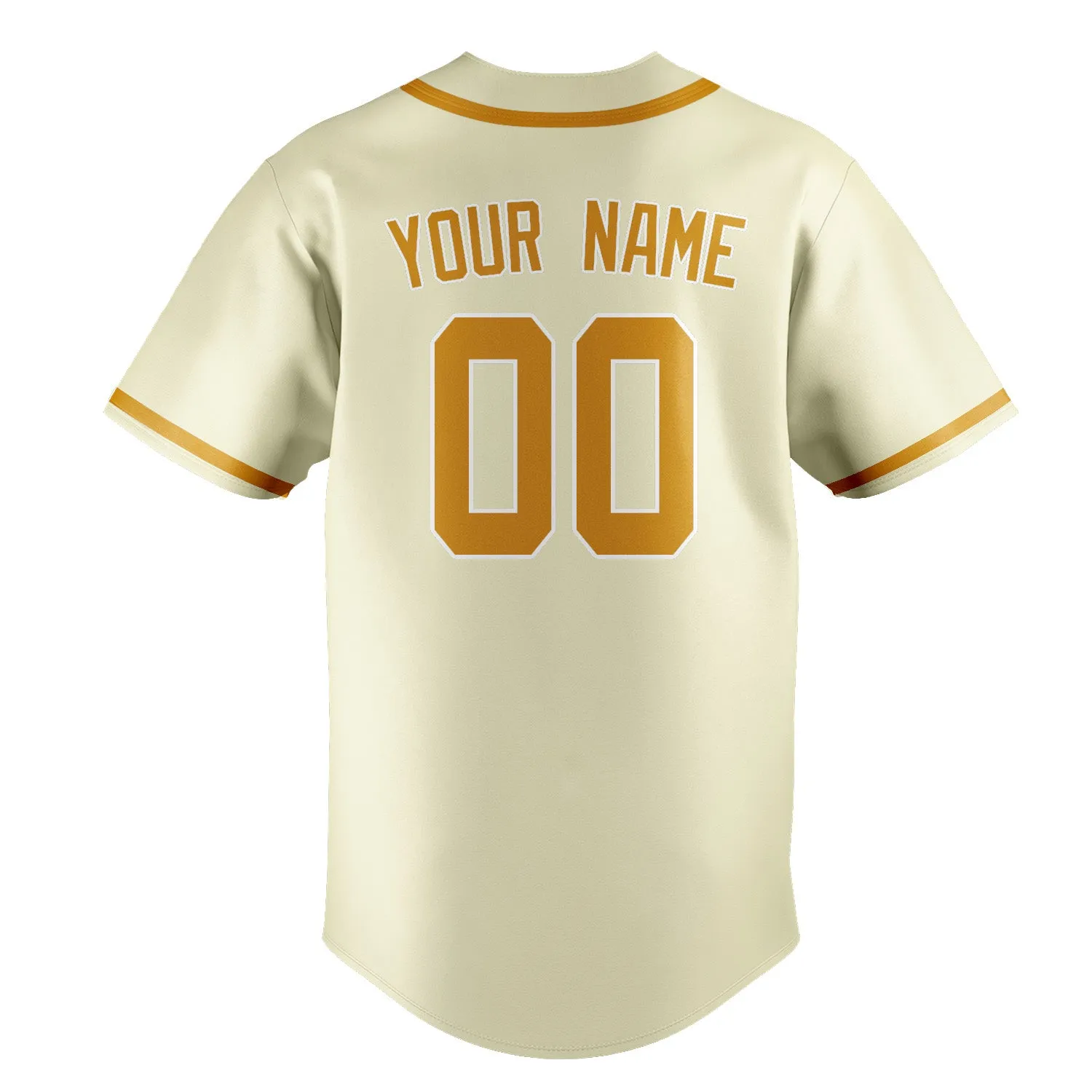 Custom Cream Yellow Baseball Jersey sold by Tailorly product image thumbnail 3