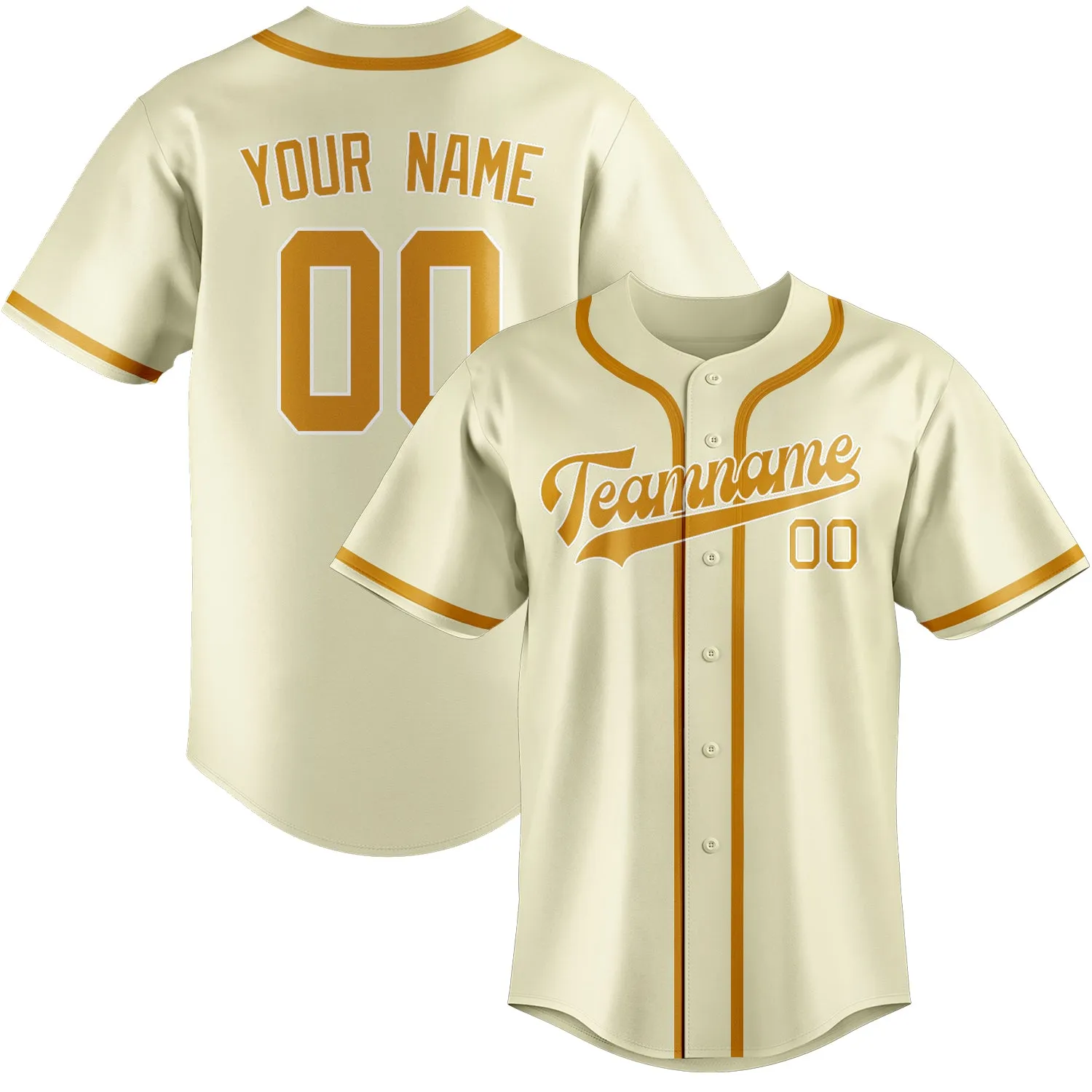 Custom Cream Yellow Baseball Jersey sold by Tailorly