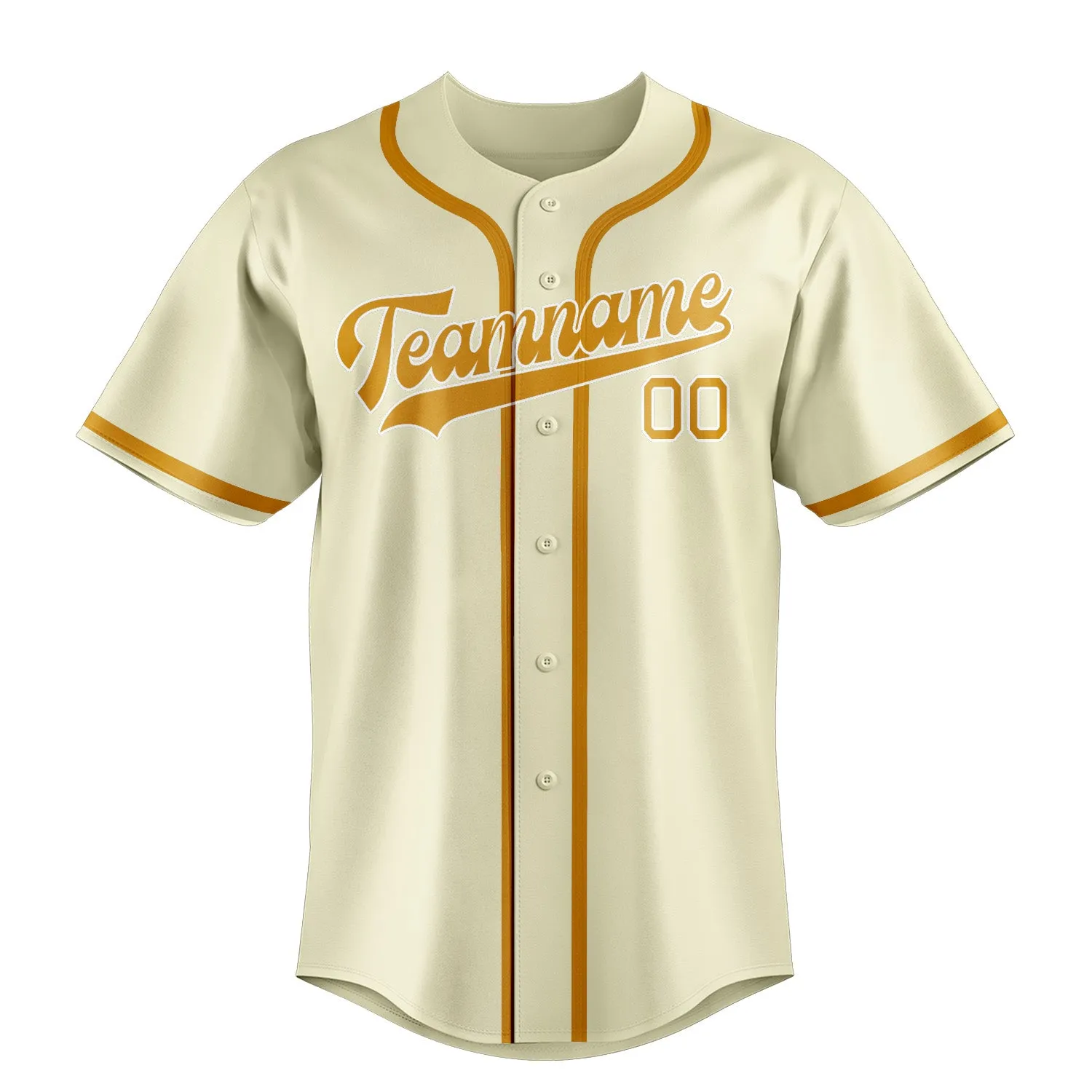 Custom Cream Yellow Baseball Jersey sold by Tailorly product image thumbnail 2
