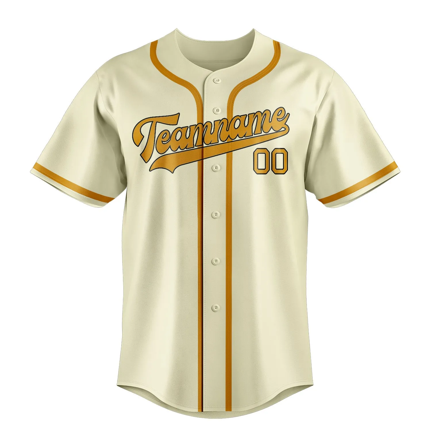 Custom Cream Yellow Baseball Jersey sold by Tailorly product image thumbnail 2