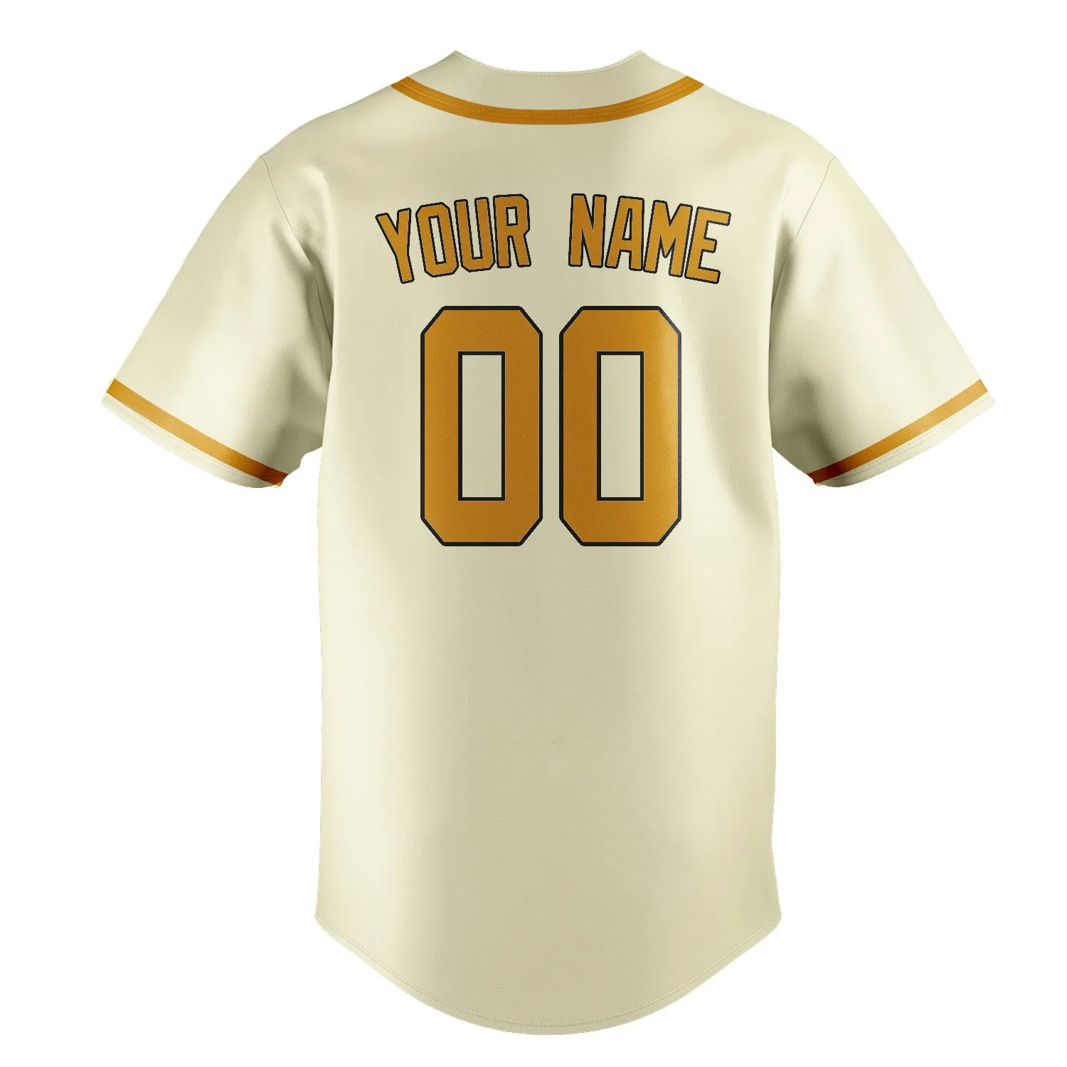 Custom Cream Yellow Baseball Jersey sold by Tailorly product image thumbnail 3
