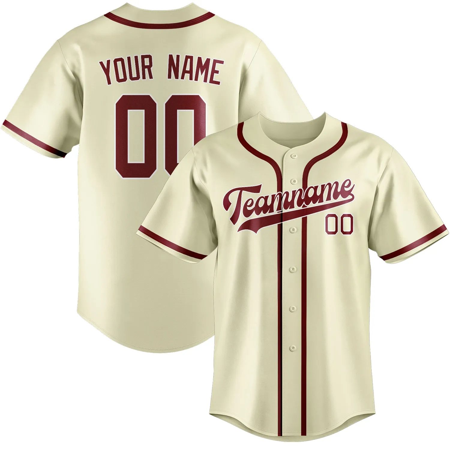 Custom Cream Crimson Red Baseball Jersey sold by Tailorly