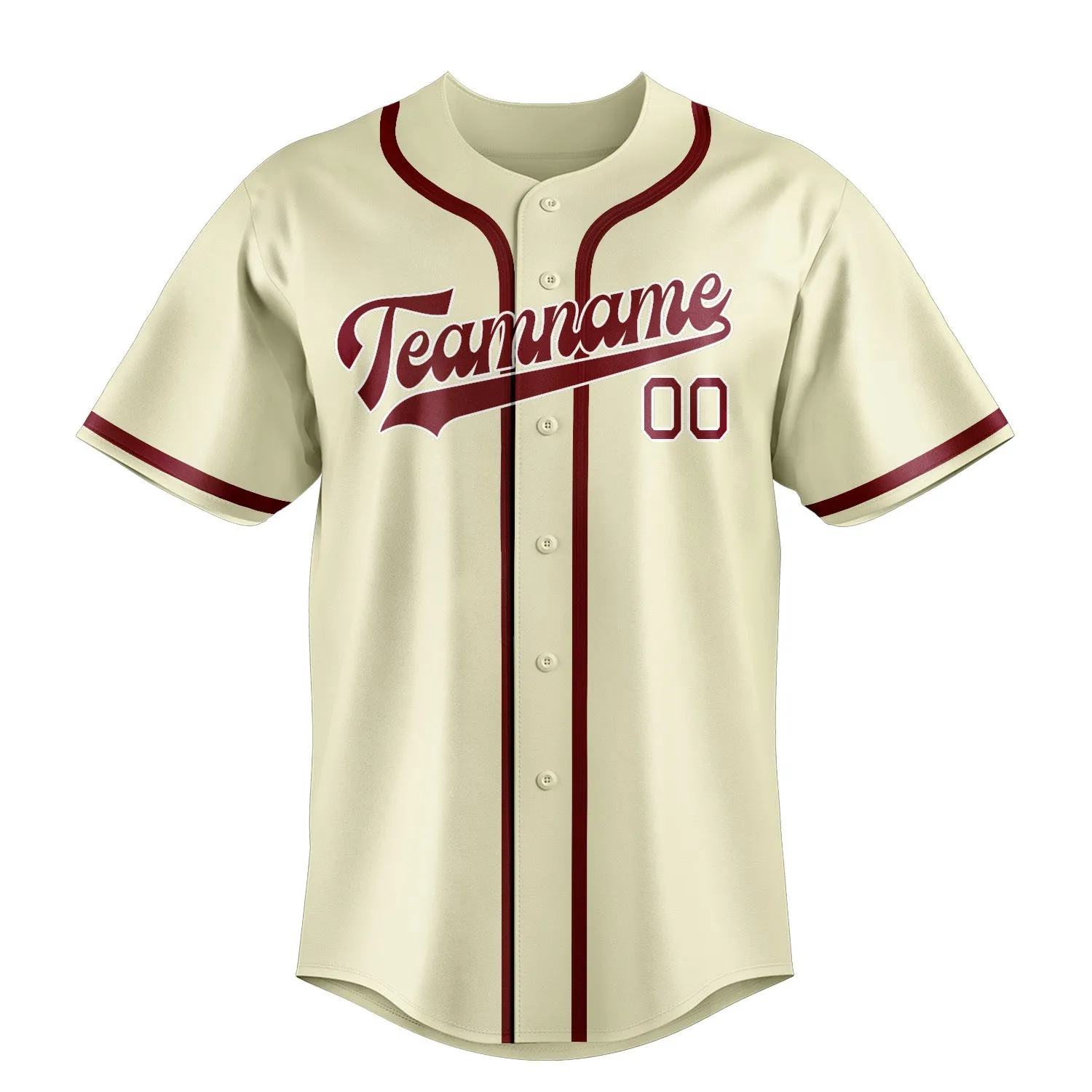 Custom Cream Crimson Red Baseball Jersey sold by Tailorly product image thumbnail 2
