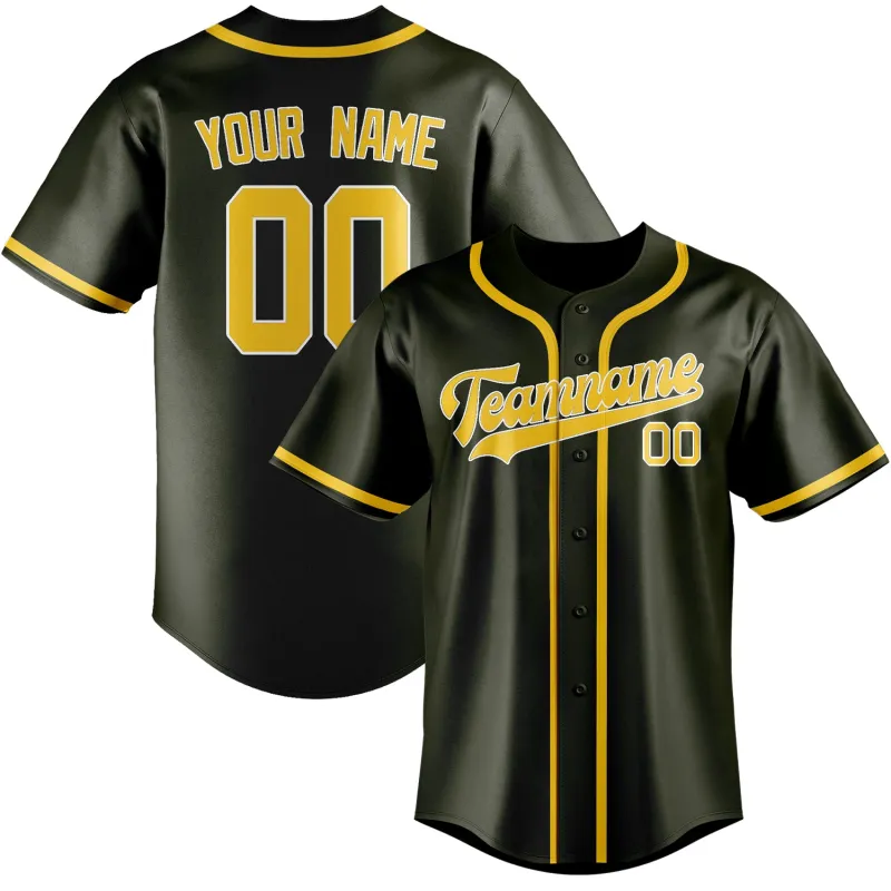 Custom Olive Gold Baseball Jersey made by Tailorly