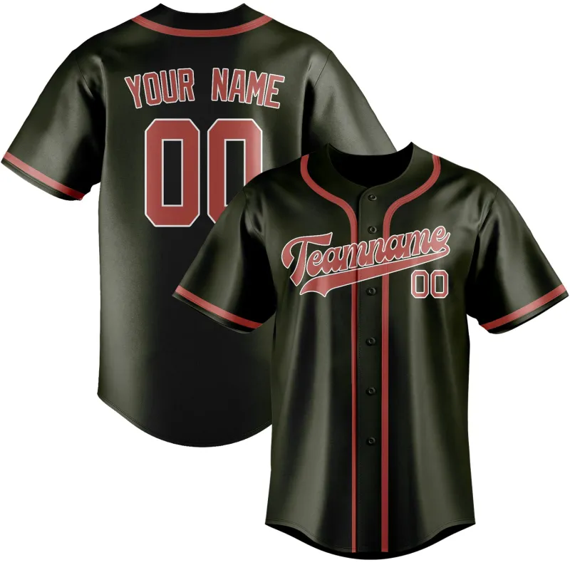 Custom Olive Copper Rose Baseball Jersey made by Tailorly