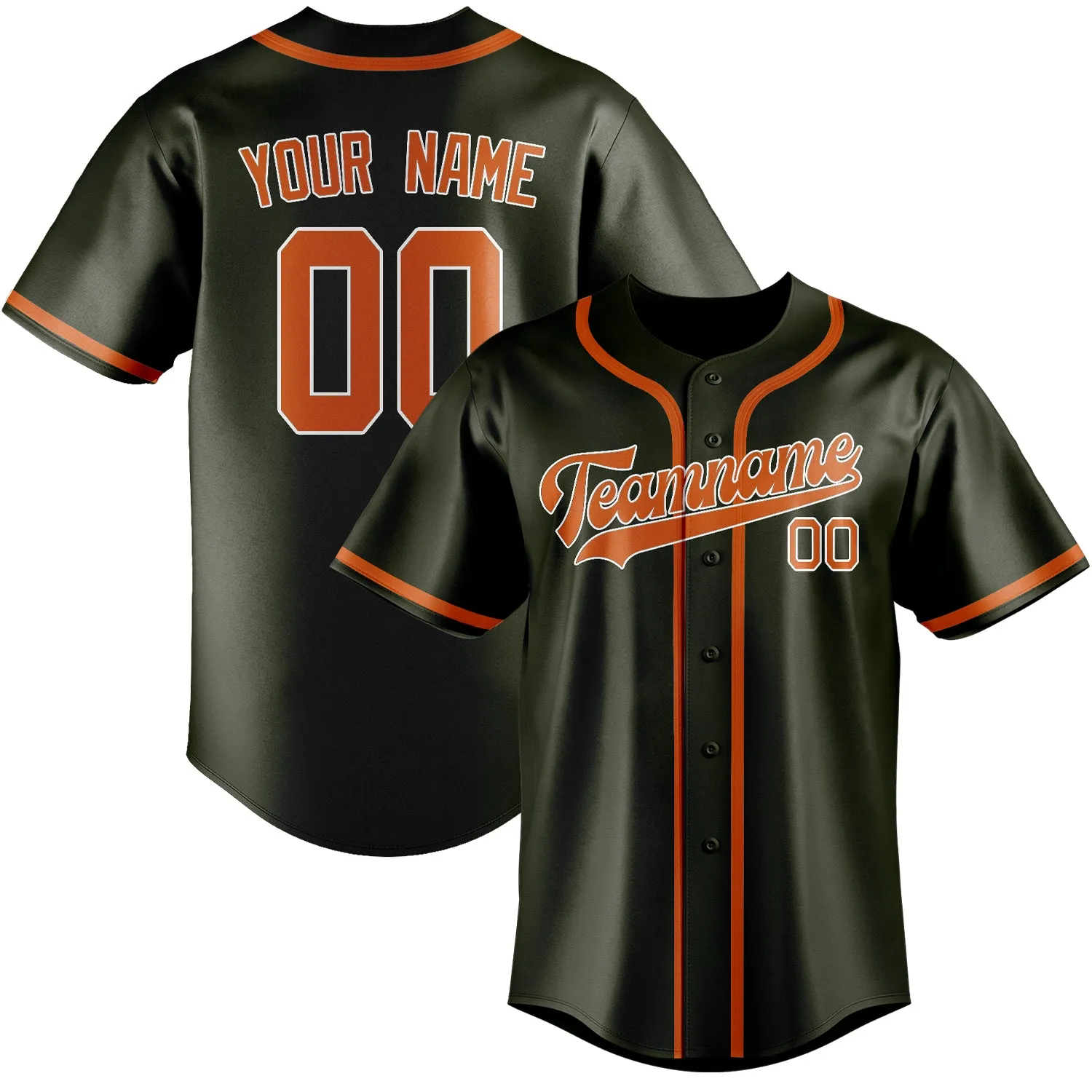 Custom Olive Orange Baseball Jersey sold by Tailorly
