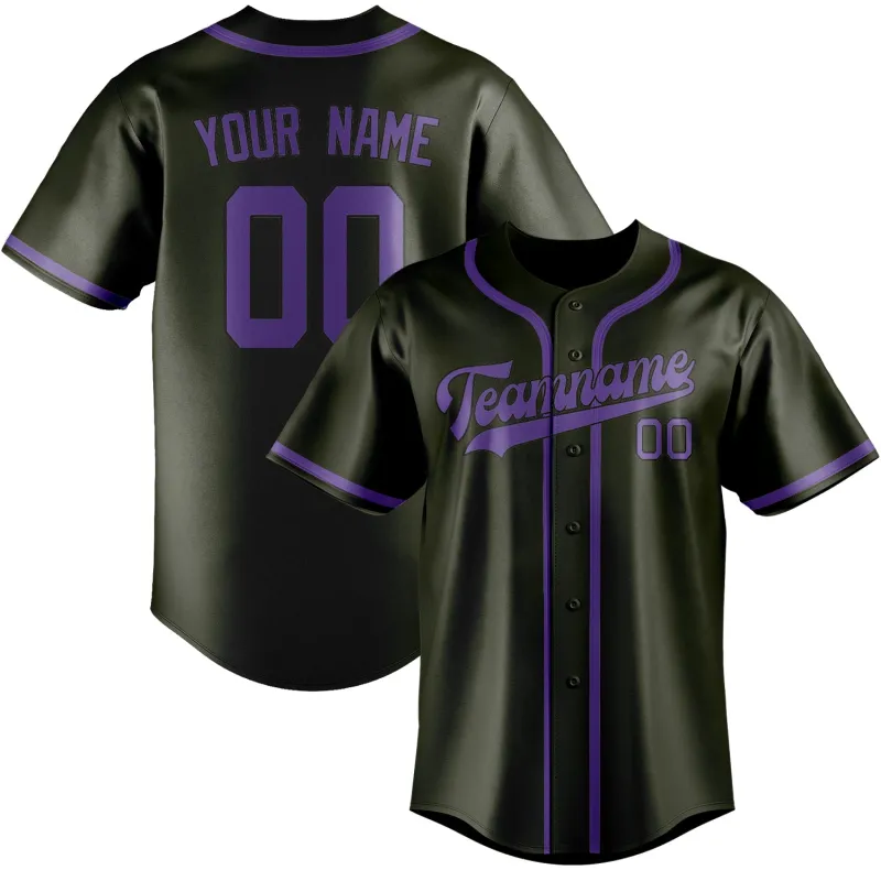 Custom Olive Light Purple Baseball Jersey made by Tailorly