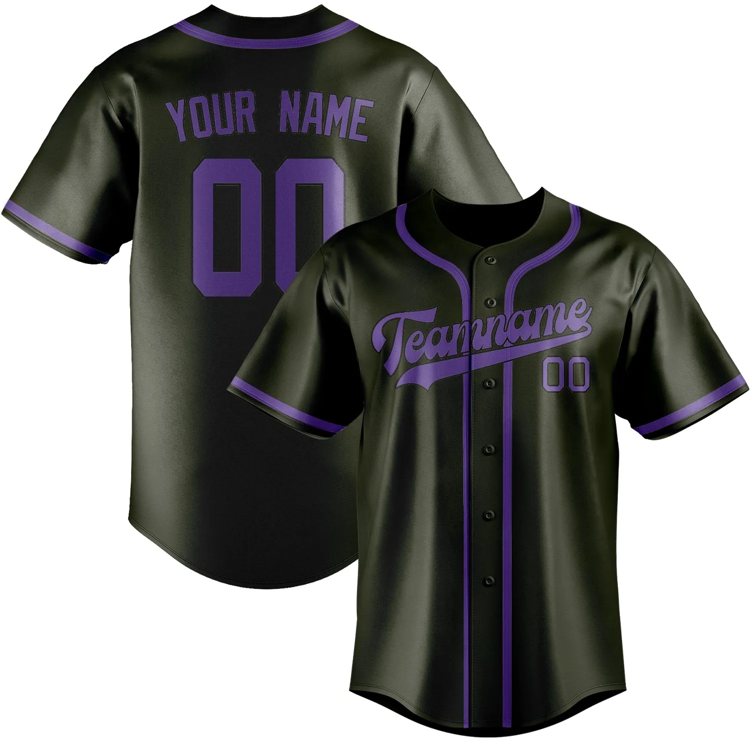 Custom Olive Light Purple Baseball Jersey sold by Tailorly