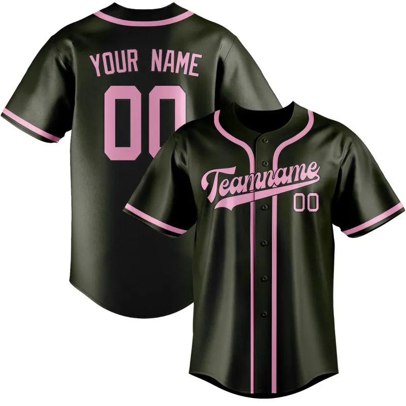 Custom Olive Light Pink Baseball Jersey made by Tailorly