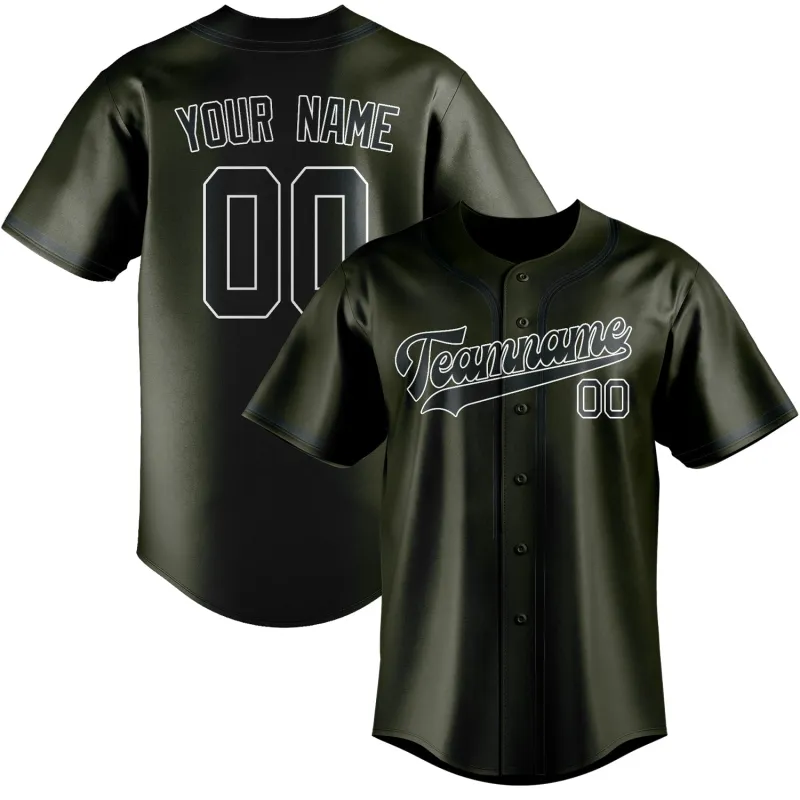 Custom Olive Dark Grey Baseball Jersey made by Tailorly