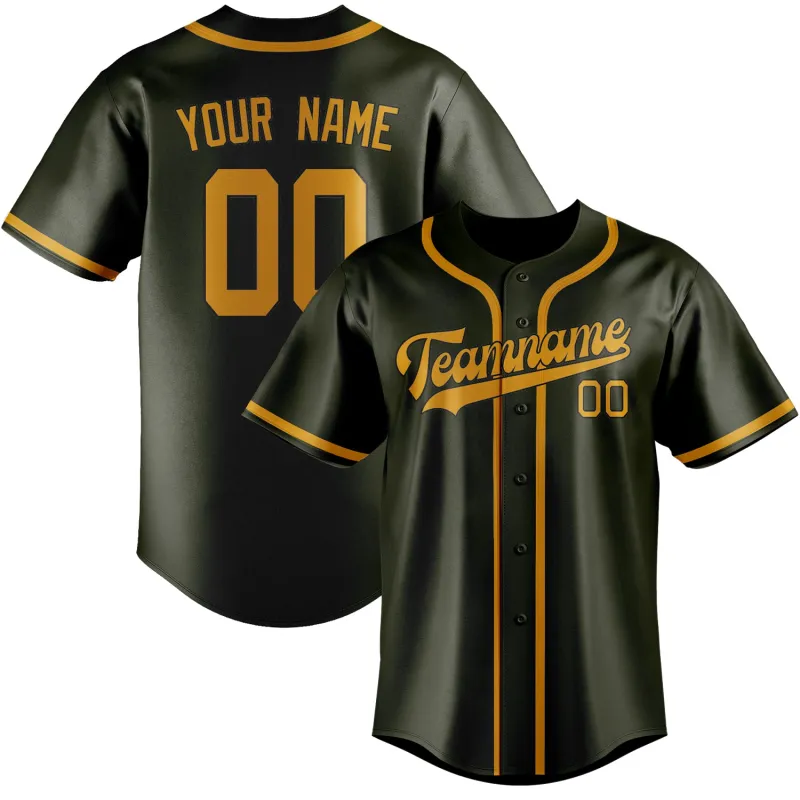 Custom Olive Yellow Baseball Jersey made by Tailorly