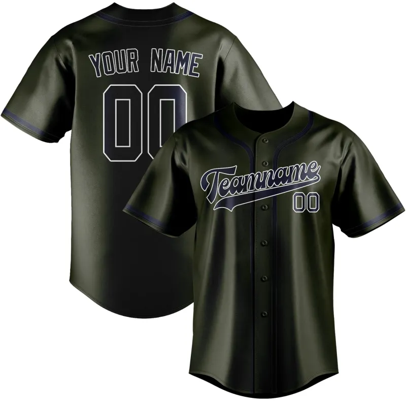 Custom Olive Navy Baseball Jersey made by Tailorly