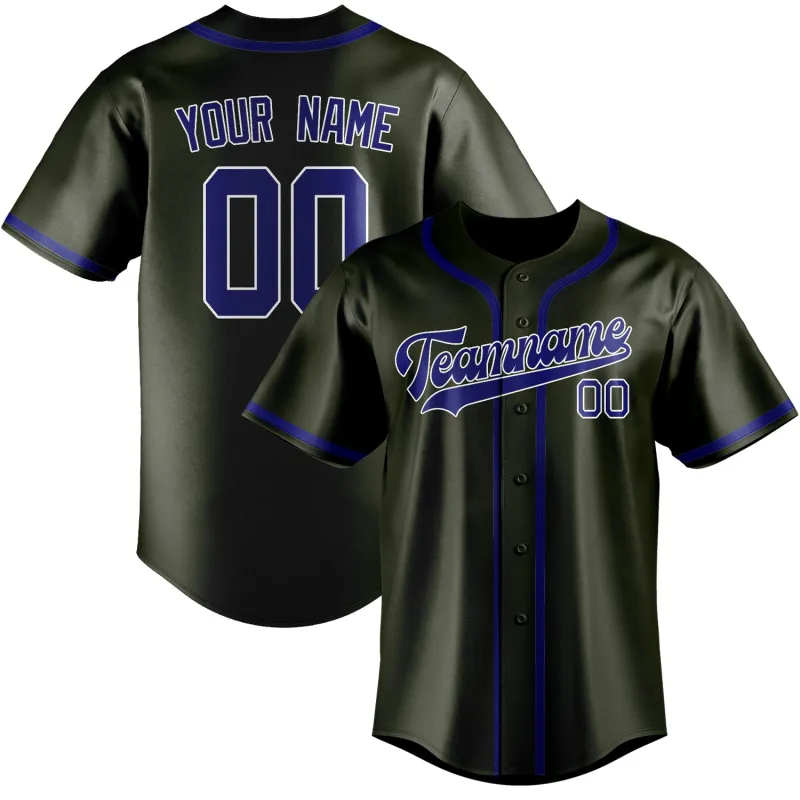 Custom Olive Sky Blue Baseball Jersey made by Tailorly