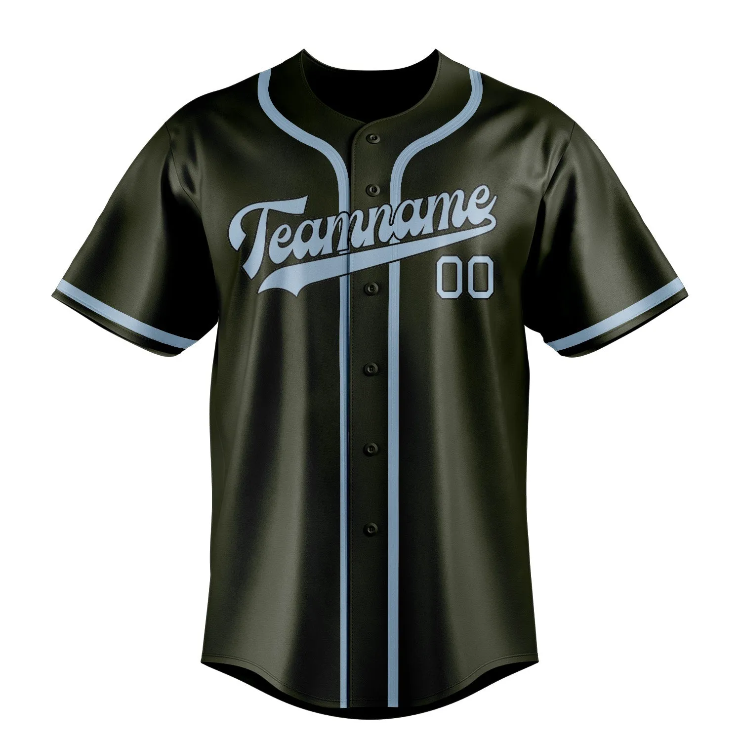 Custom Olive Light Blue Baseball Jersey sold by Tailorly product image thumbnail 2