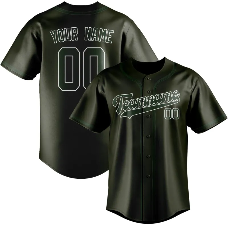 Custom Olive Dark Green Baseball Jersey made by Tailorly