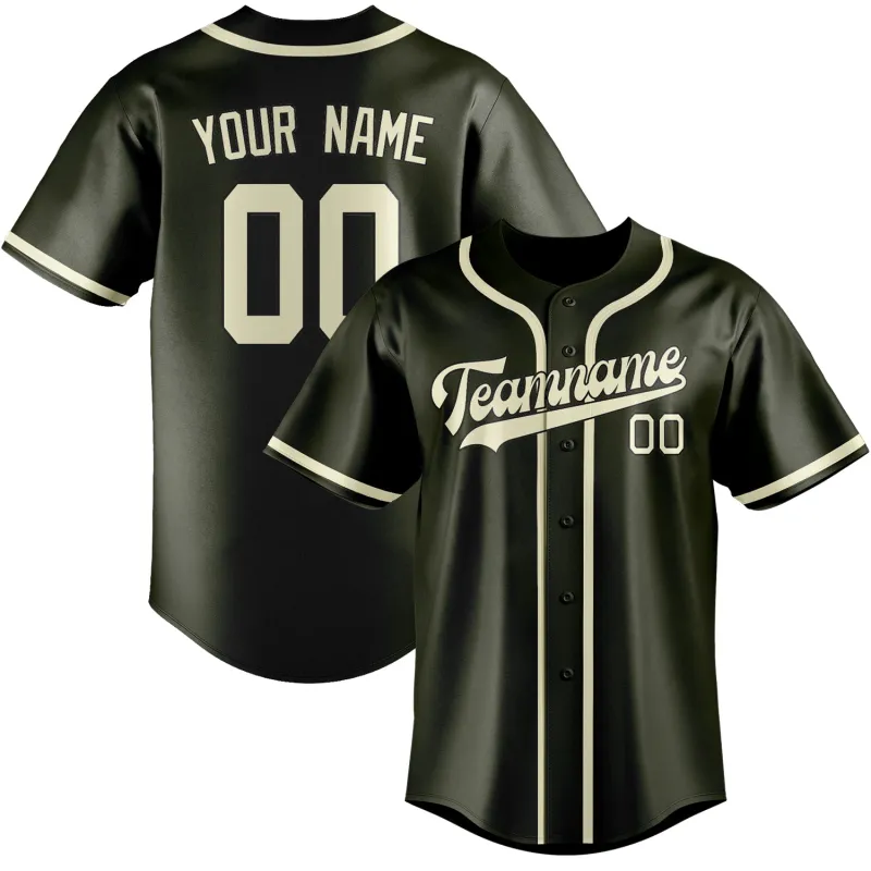 Custom Olive Cream Baseball Jersey made by Tailorly