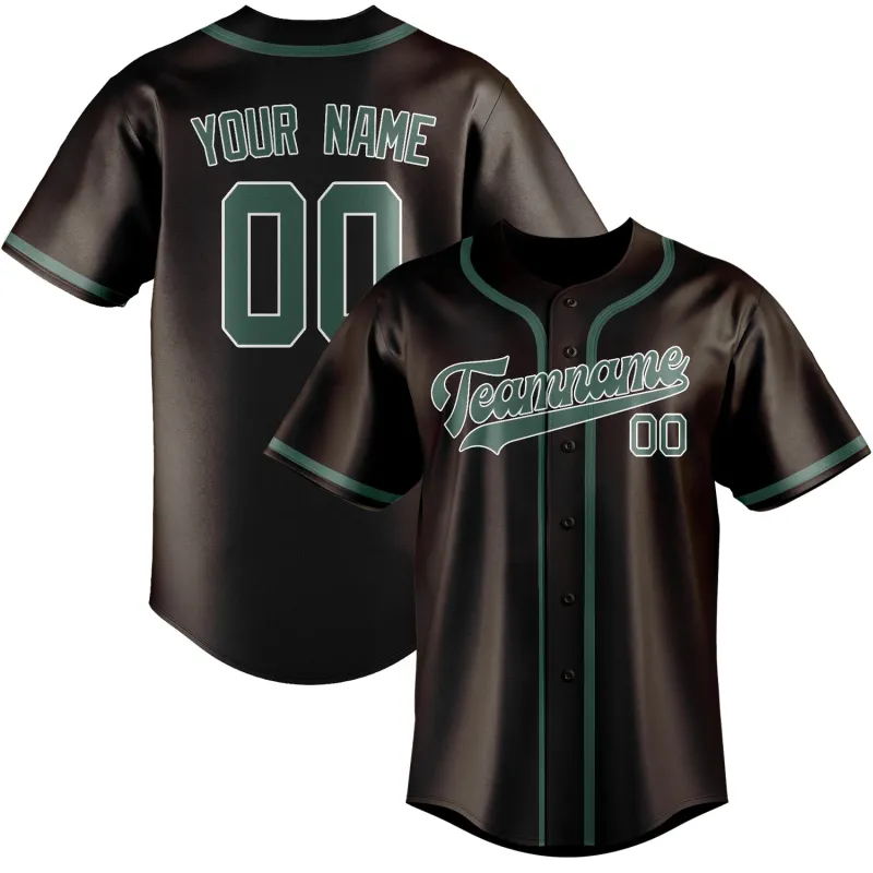 Custom Brown Blue Green Baseball Jersey made by Tailorly