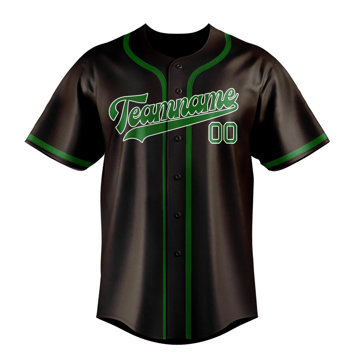 Custom Brown Emerald Green Baseball Jersey sold by Tailorly product image thumbnail 2