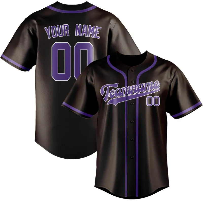 Custom Brown Light Purple Baseball Jersey made by Tailorly