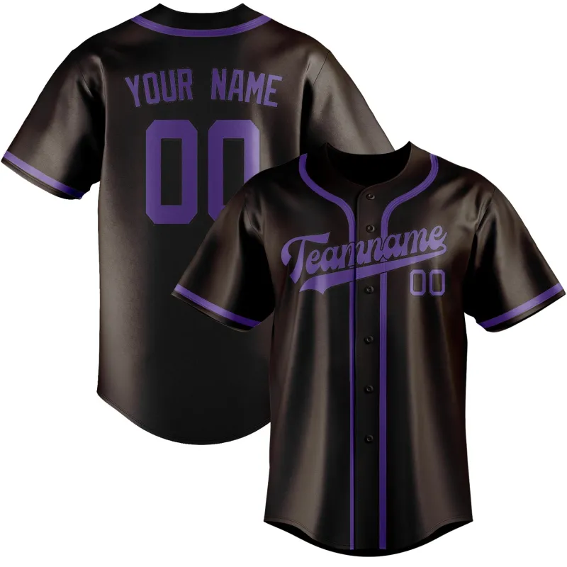Custom Brown Light Purple Baseball Jersey made by Tailorly