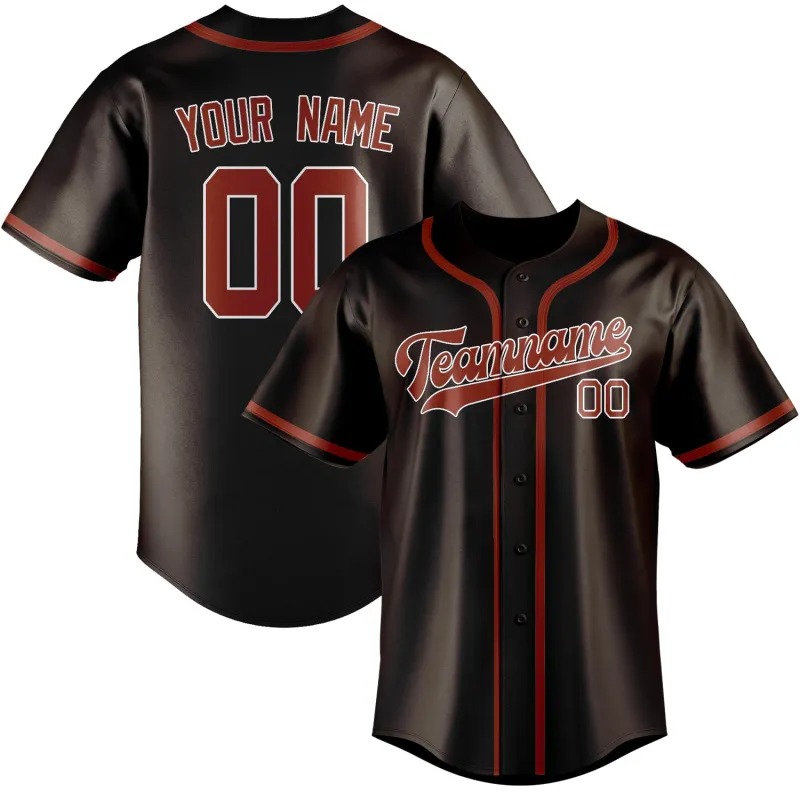 Custom Brown Coral Red Baseball Jersey made by Tailorly