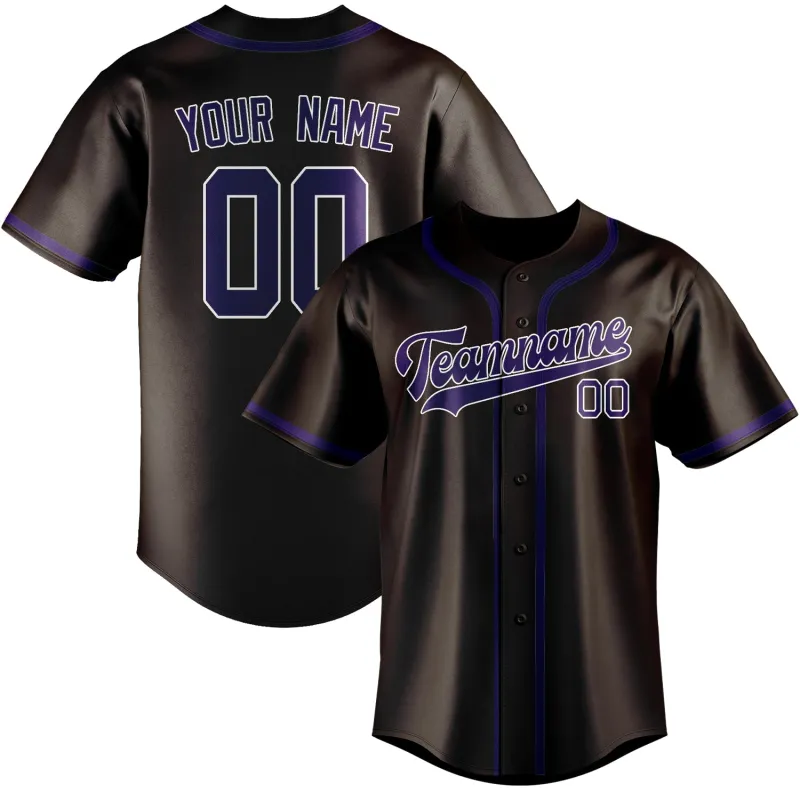 Custom Brown Purple Baseball Jersey made by Tailorly