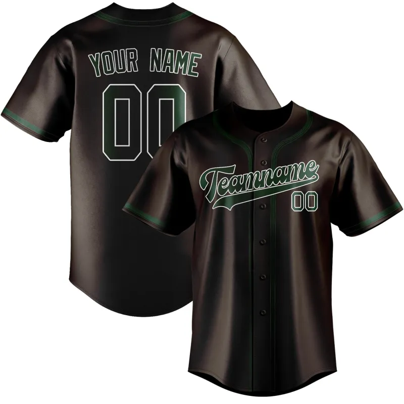 Custom Brown Green Baseball Jersey made by Tailorly