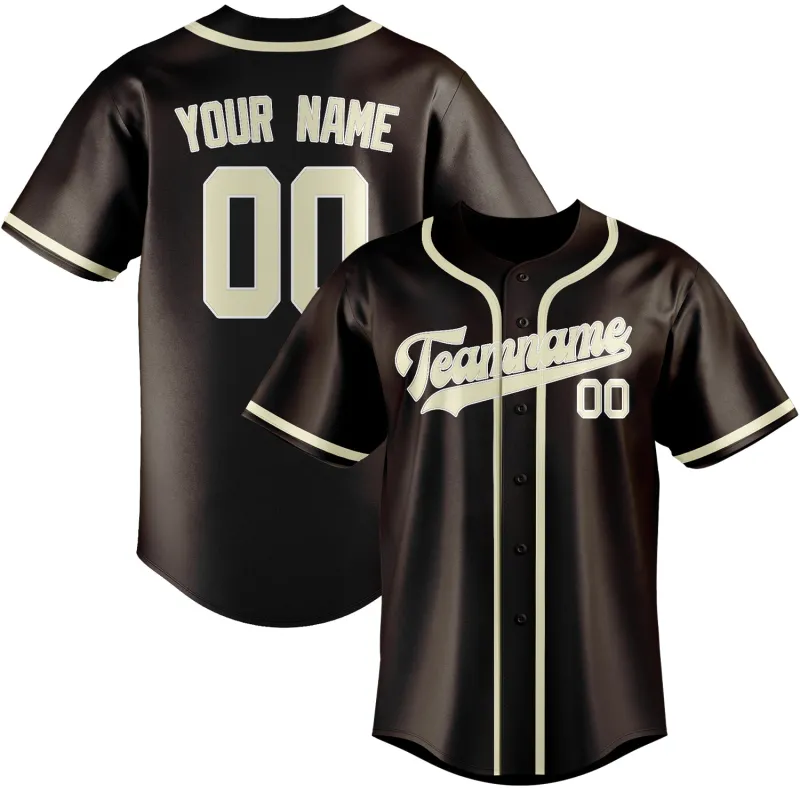 Custom Brown Cream Baseball Jersey made by Tailorly